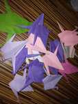 Żurawie origami biale +kolor male i duże