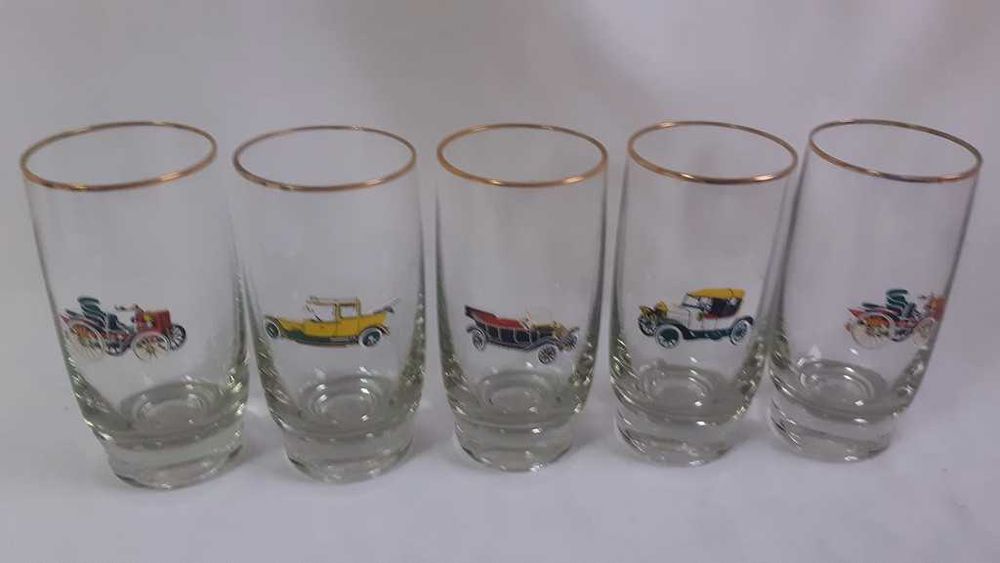 Набор винтажных стаканов Ретро автомобили, Bohemia