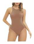 Damskie Body Modelujące SHAPERX Majtki Tanga Krótki Rękaw Sienna L