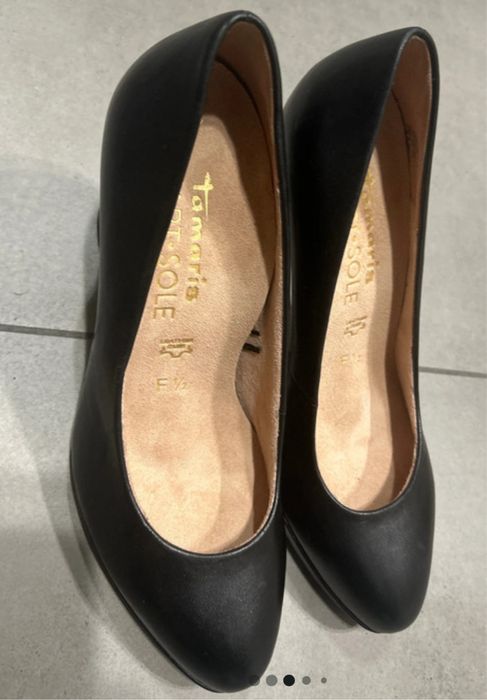 Buty skorzane na obcasie