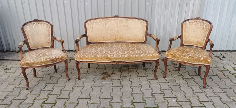 Antyczny komplet sofa i dwa fotele 1920 rok.