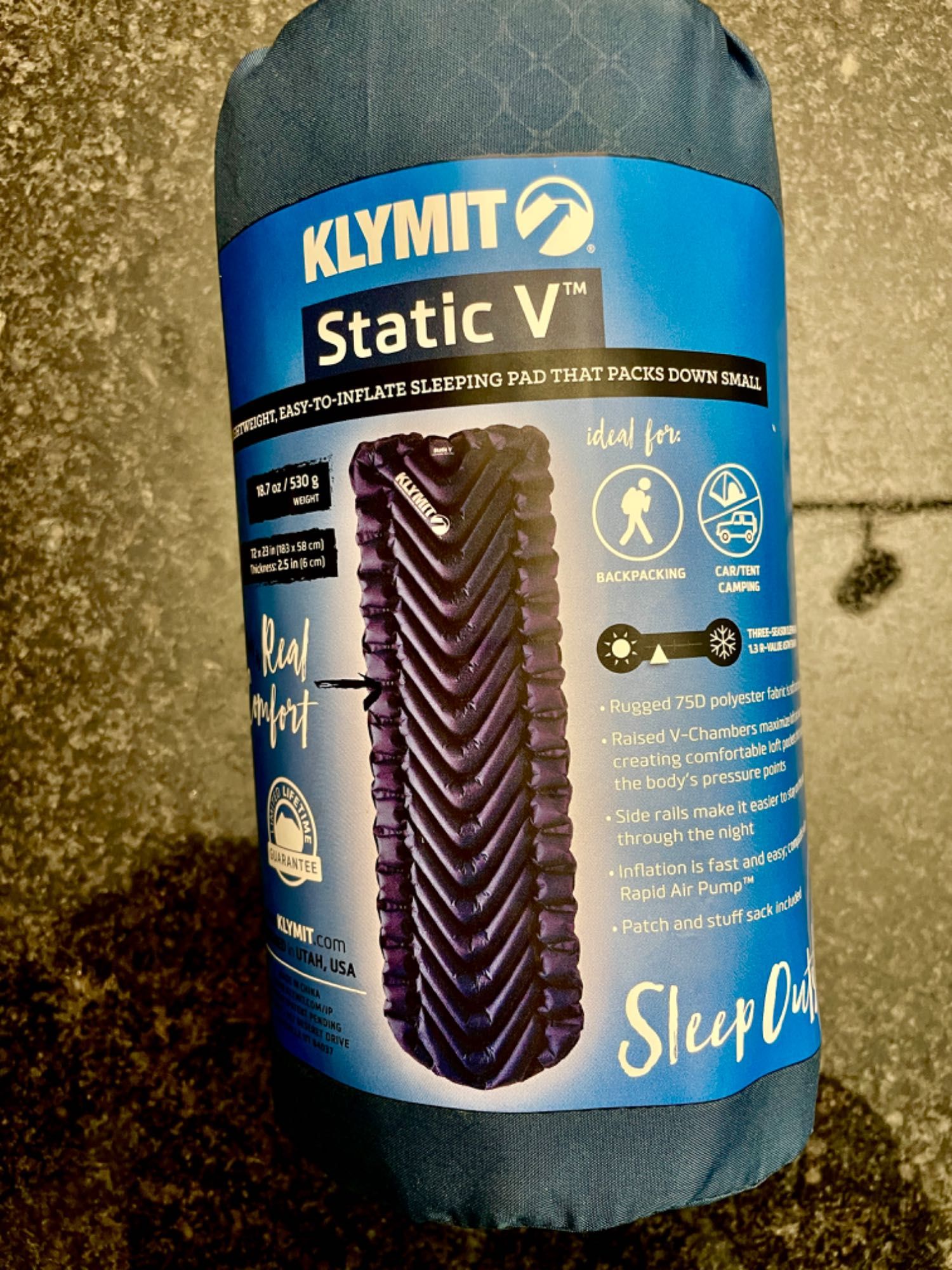 Klymit Static V mata karimata materac dmuchany turystyczny