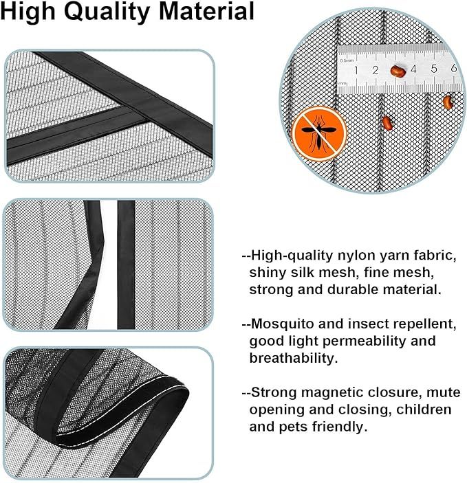 moskitiera magnetyczna na drzwi, ochrona przed owadami 95 x 200 x