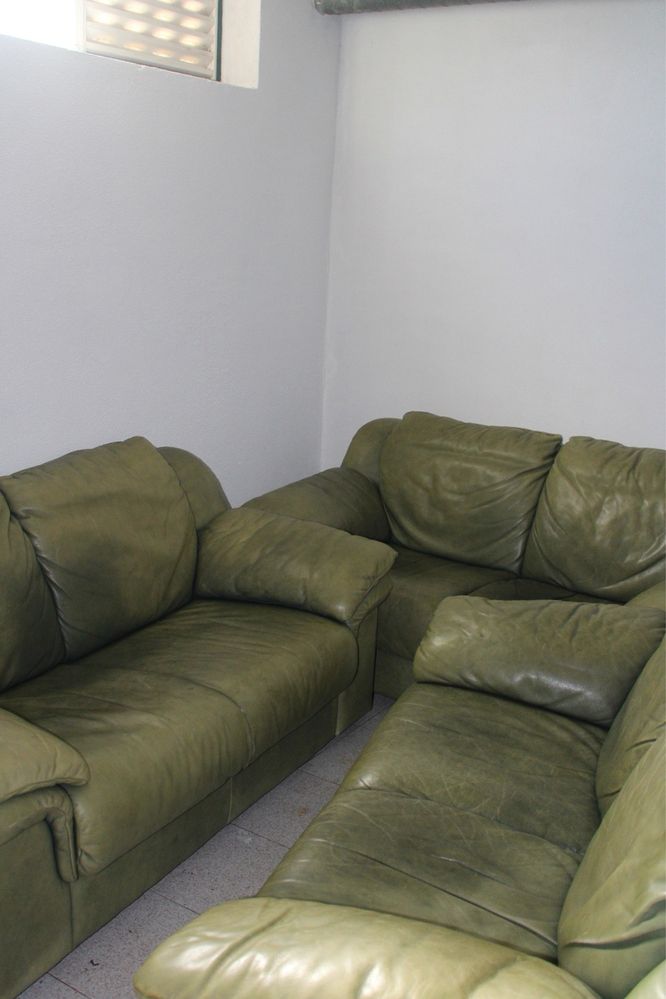 Sofa de pele verde