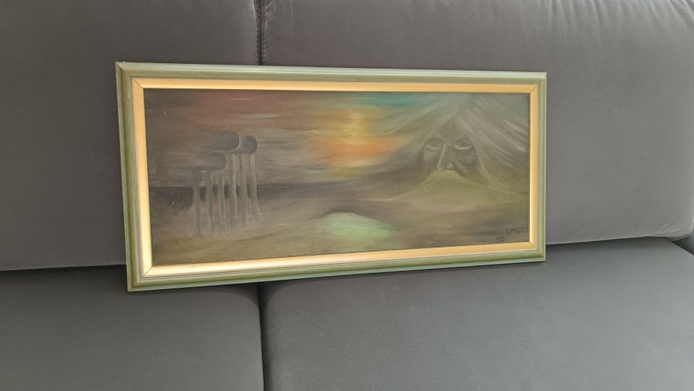 Obraz na płótnie w drewnianej ramie 32cm x 67cm,