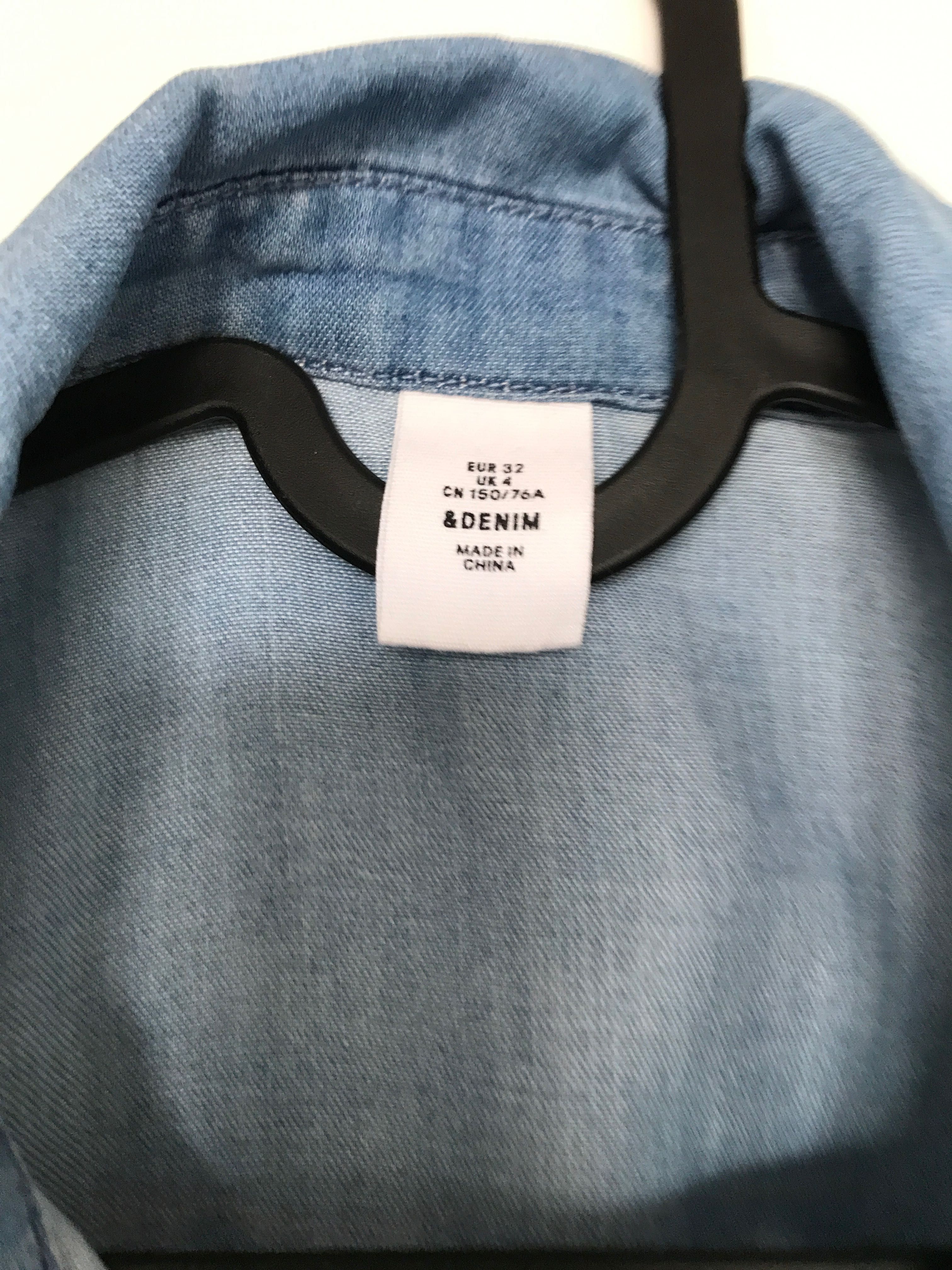 Sukienka H&M szmizjerka jeansowa dżinsowa z paskiem