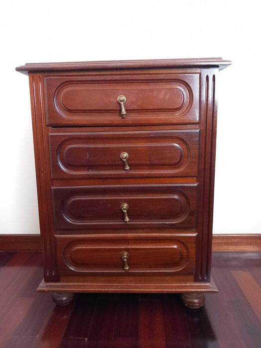 Mesinha de Cabeceira Madeira Armário 4 Gavetas