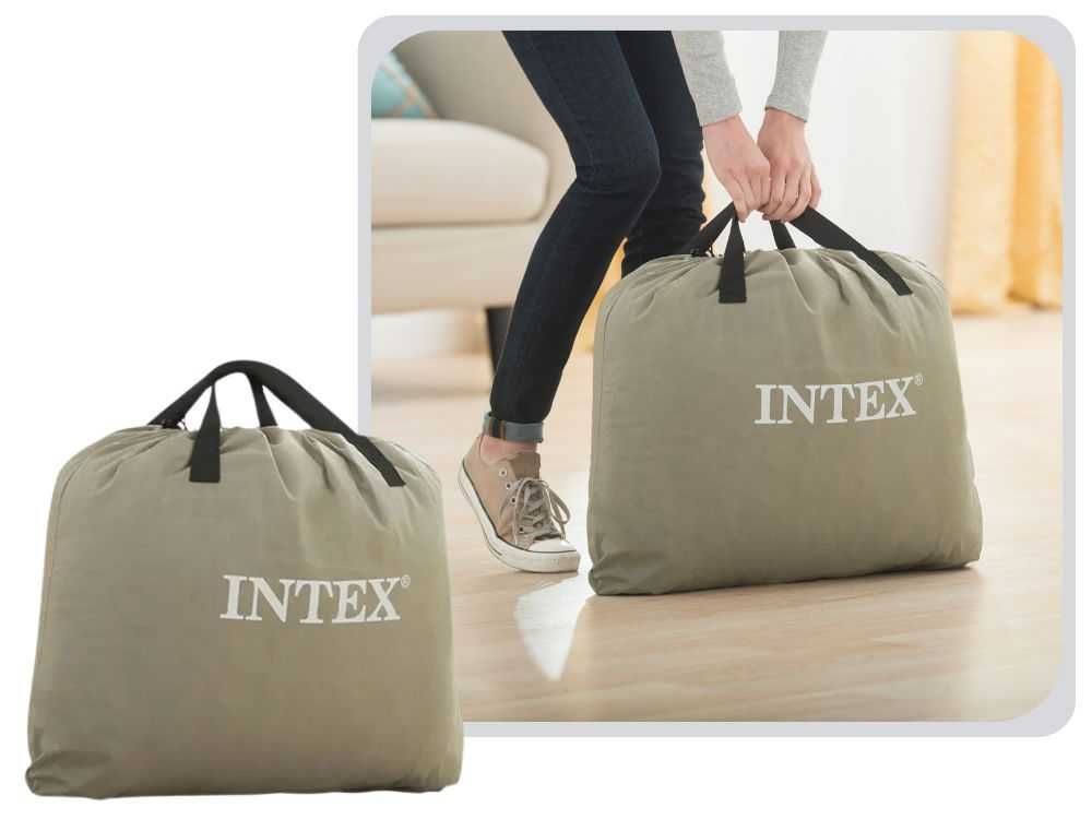 Надувная кровать Intex 64122 со встроенным электро насосом 99х191х42см