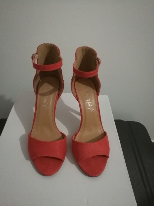 Sandałki Koralowe Pomarańczowe na wiosnę lato Rozmiar 36 dżety