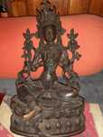 Deusa  TARA  Divindade do budismo tibetano em bronze/ferro 37 cm