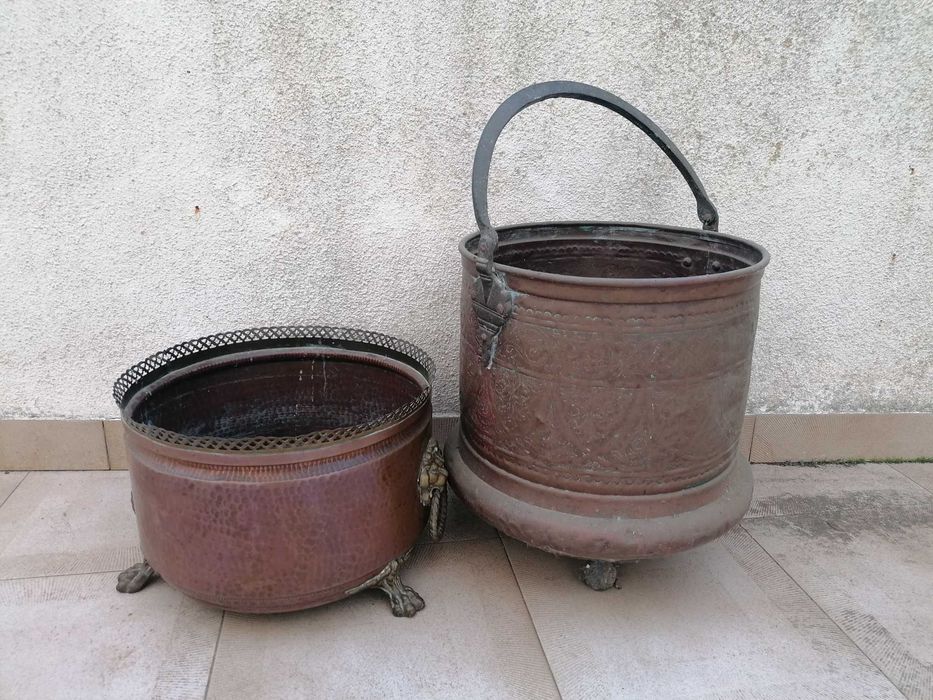 vasos decorativos de cobre envelhecido