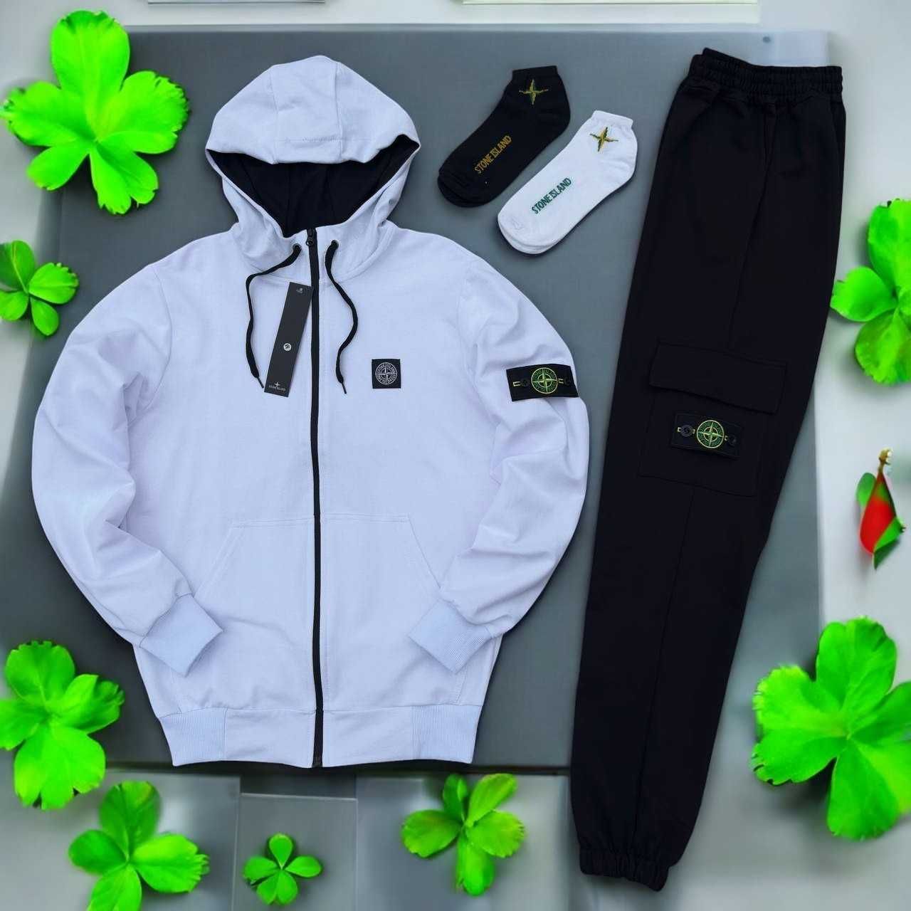 Костюм STONE ISLAND: зип-худи/штаны, спортивный костюм СтонАйлэнд, хит