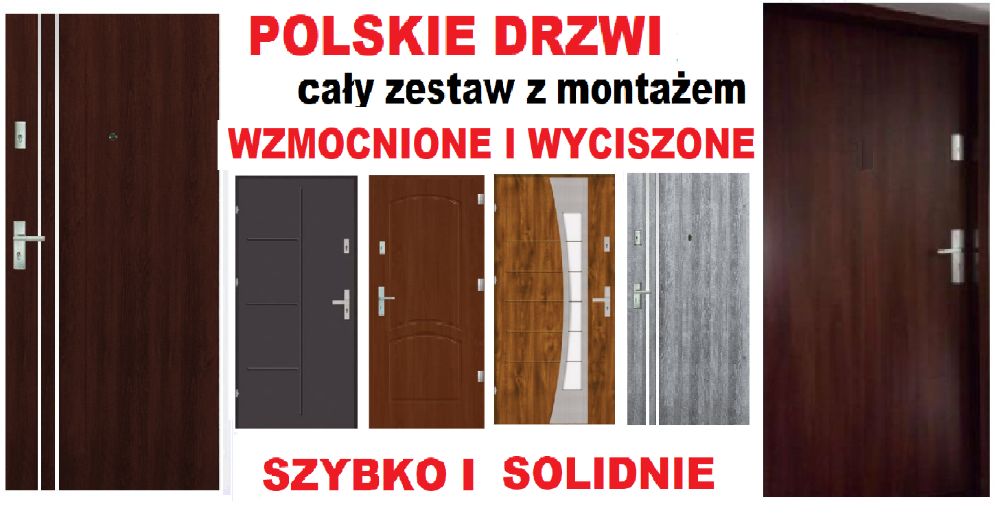 Drzwi do mieszkania z montażem wejściowe ZEWNĘTRZNE -wewnątrzklatkowe