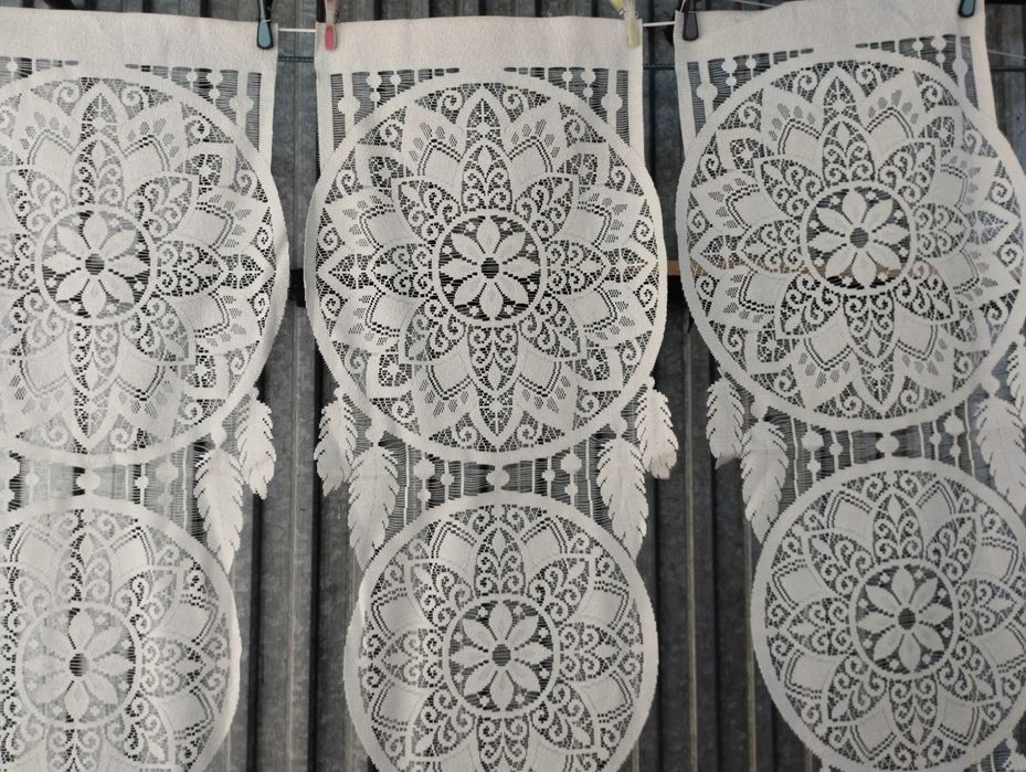 Panel, firanka łapacz snów koloru lnianego 43 x 140