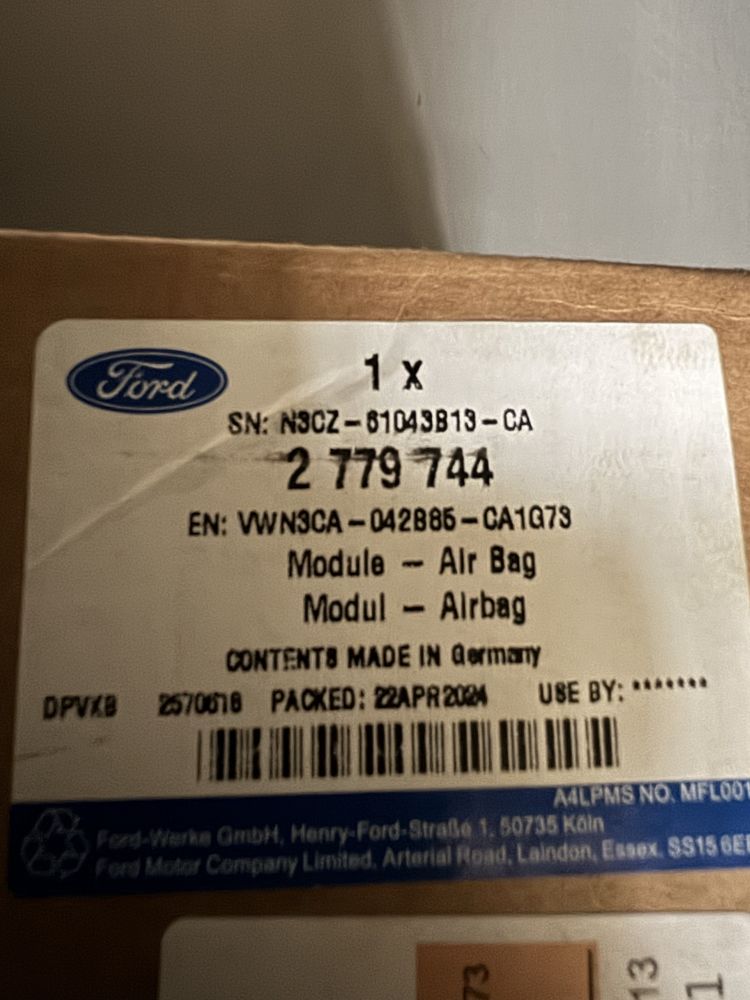 Poduszka powietrzna airbag kierowcy Ford Transit Connect 2022