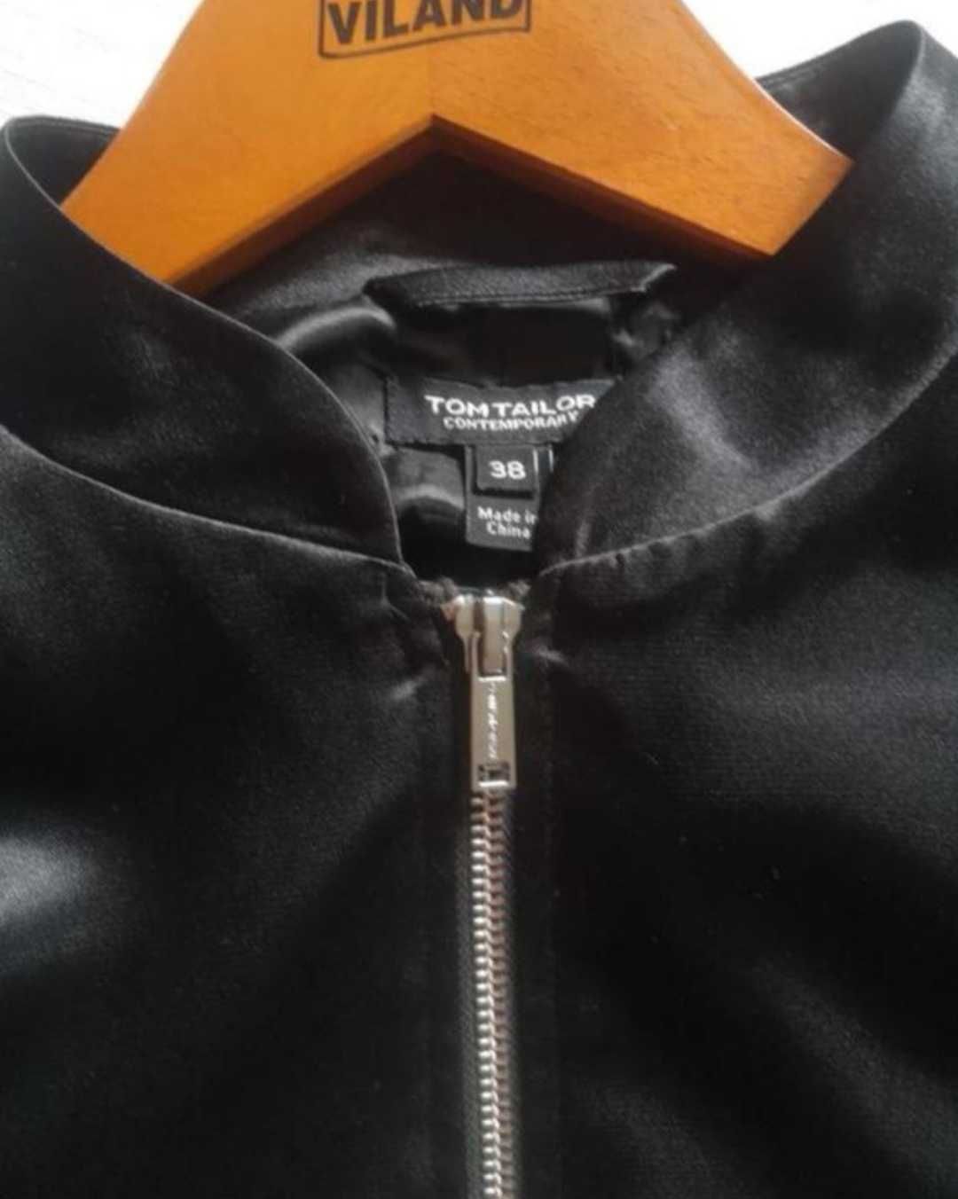 Атласний чорний бомбер, куртка, tom tailor, 38 розмір