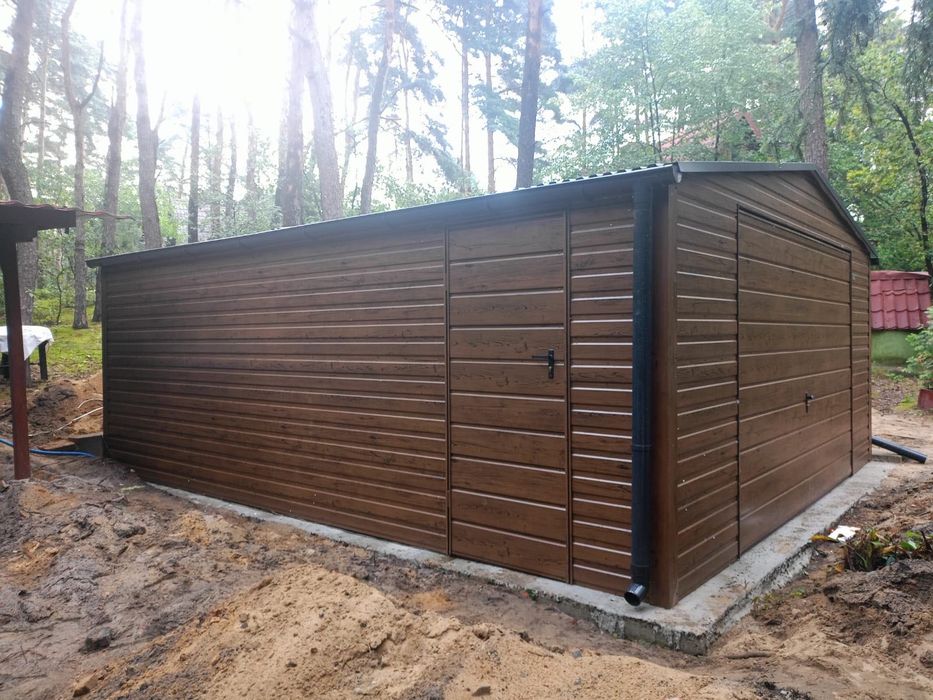 Nowy Garaż blaszany 6 x 5m drewnopodobny Producent Montaż Gratis