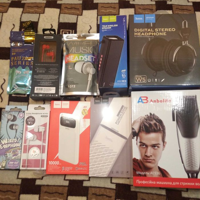 Павербанки машинка для стрижки наушники аксессуары для смортфонов