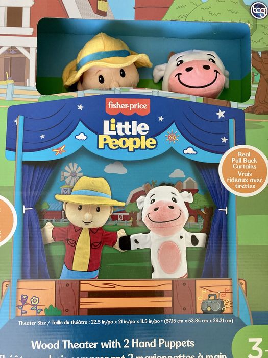 Fisher Price Teatrzyk Kukiełkowy Little People 2 marionetki 2 tła NOWY