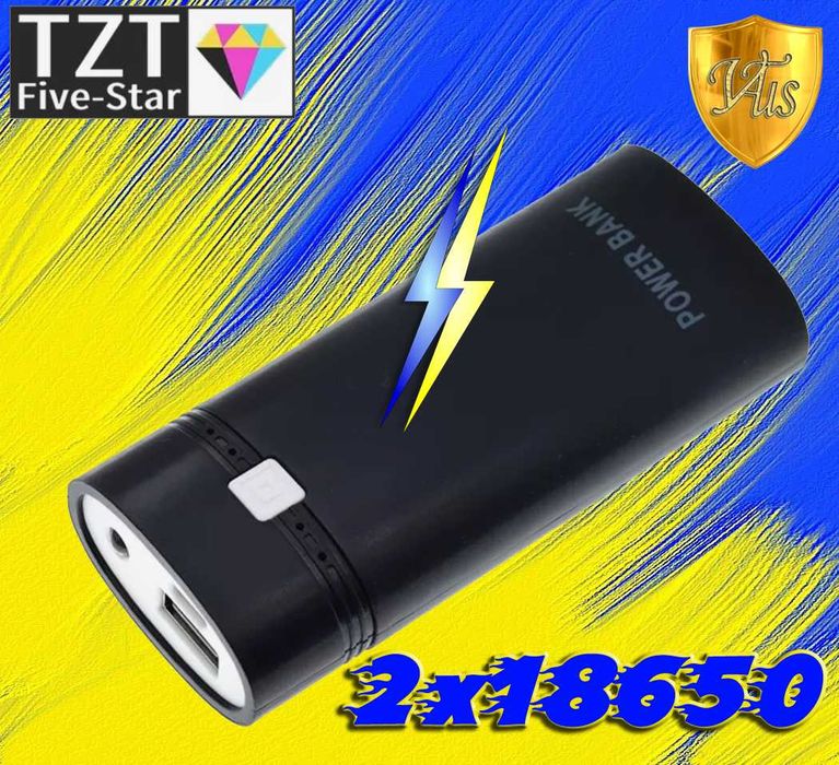 Якісний корпус павербанка PowerBank з захистом, під 2 батареї 18650