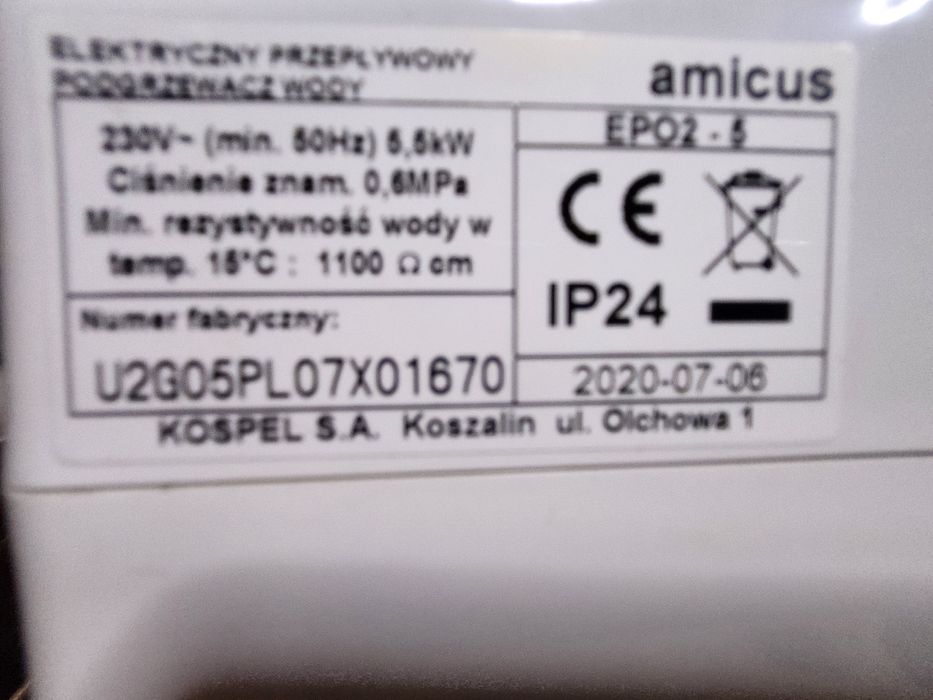 Sprzedam nowy podgrzewacz wody podszafkowy