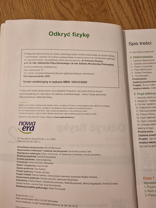 Odkryć fizykę 2 zakres podstawowy Nowa Era
