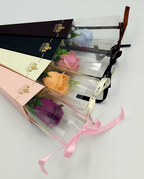 Pachnąca róża mydlana 40 cm na prezent, Dzień Nauczyciela