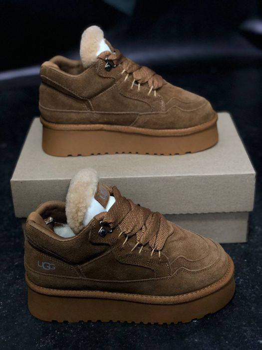 Зимові жіночі кросівки на хутрі UGG lowmel натуральний замш