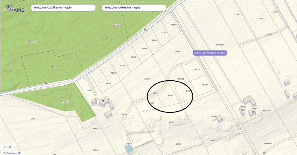 Działka budowlana 1166m Chojno - las, okolice dwóch jezior i Warty