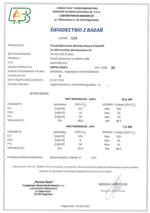 KOTŁY 25 kW Kocioł z PODAJNIKIEM Piec na EKOGROSZEK Klasa 5 Ecodesign