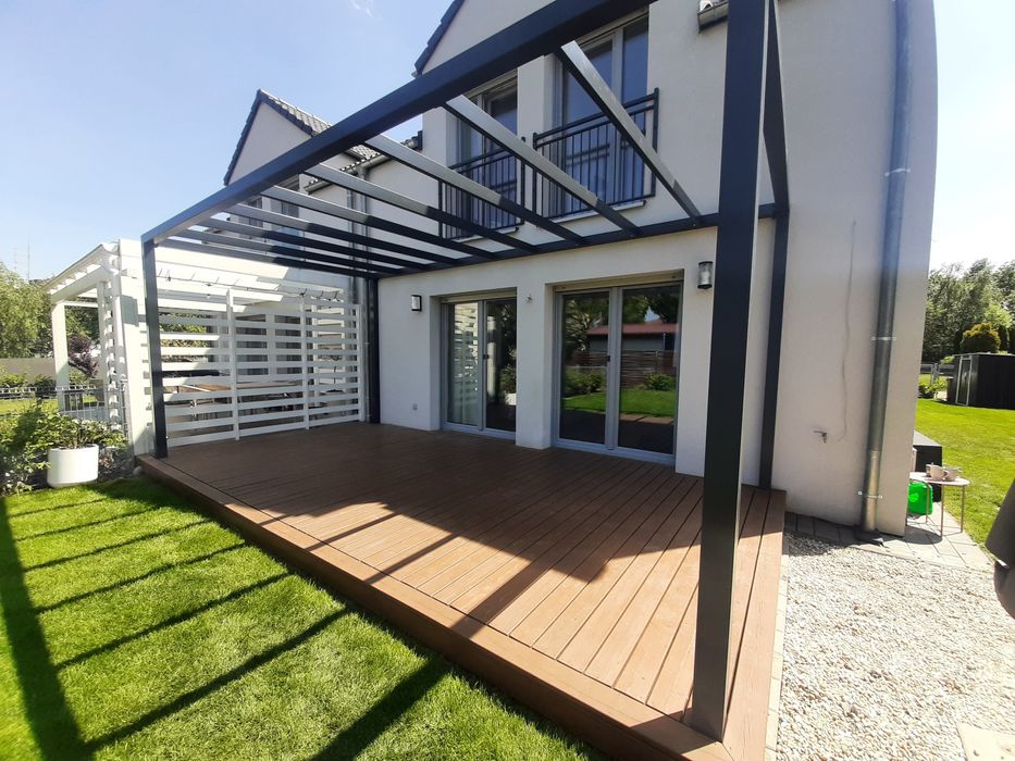 Pergola tarasowa ocynkowana profil 100x100x3 .