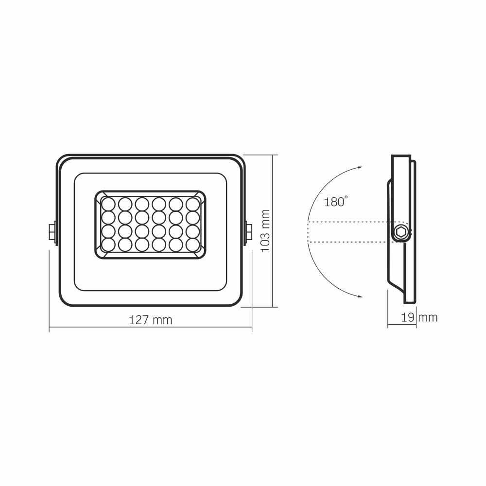 Naświetlacz halogen LED biały 5000K 20W IP65