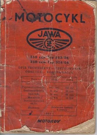 Książka serwisowa Jawa 250 typ 353