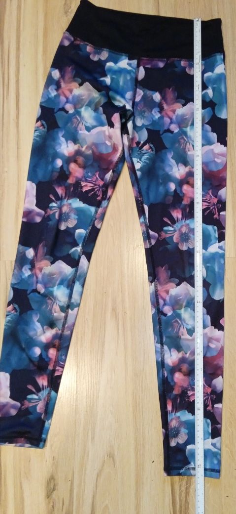 H&M,sportowe,kolorowe legginsy 158/164 cm