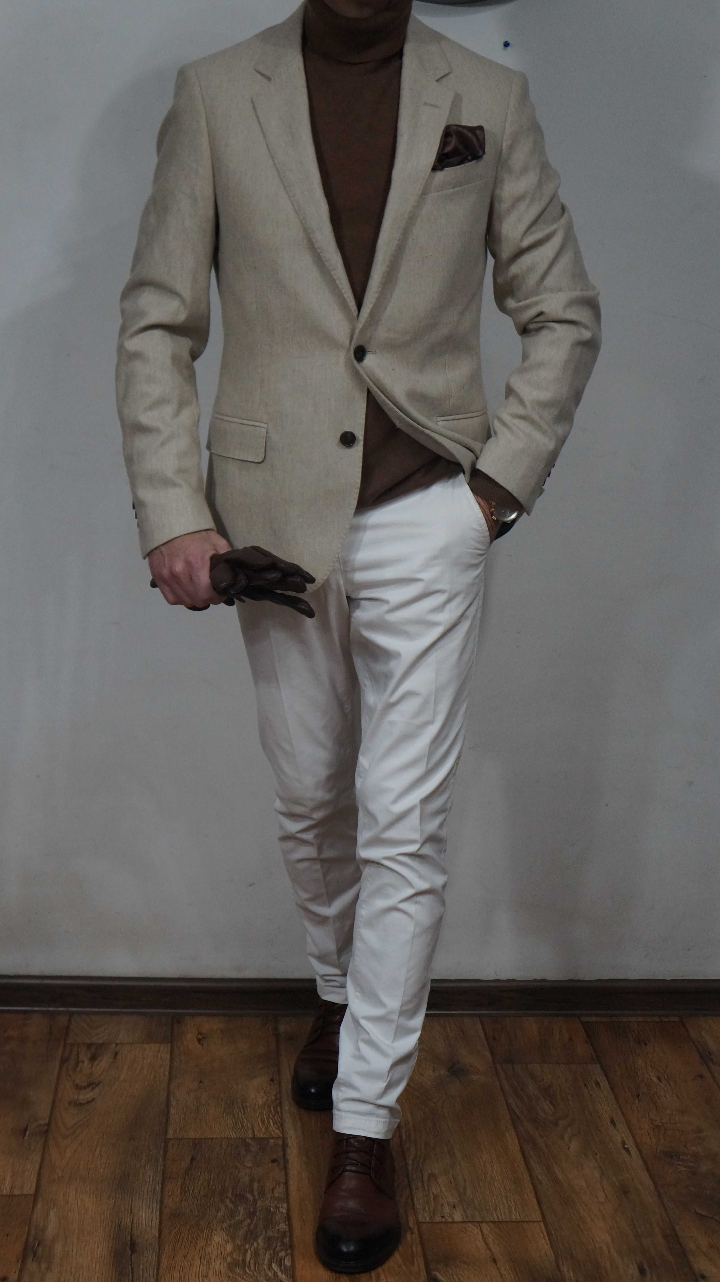 Marynarka Scotch & Soda Rozmiar M Kolor Kremowy Fit
