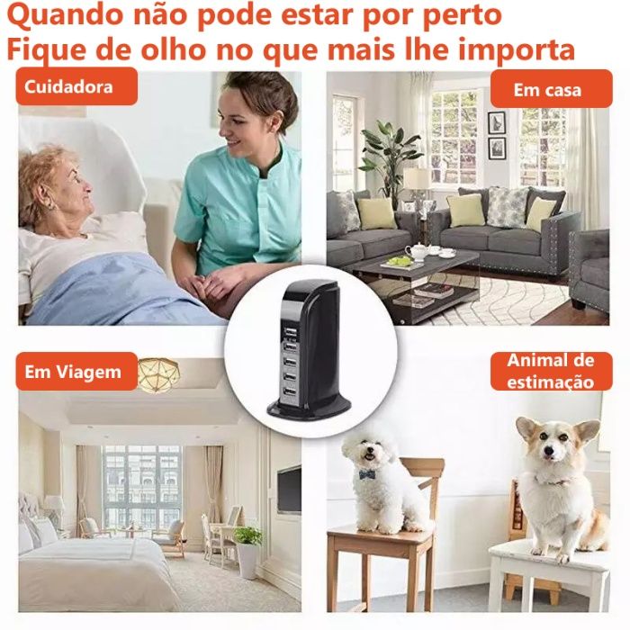 camera discreta WIfi HD 4k extensão portas USB PC Android ios iphone