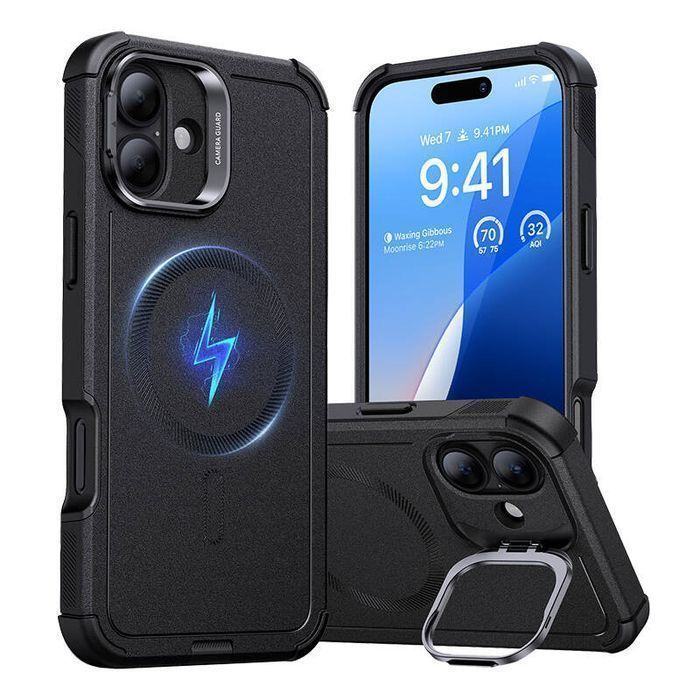 Do 16 Etui Plus Cyber Tough Esr (Czarne) Stojakiem Iphone (Halolock)