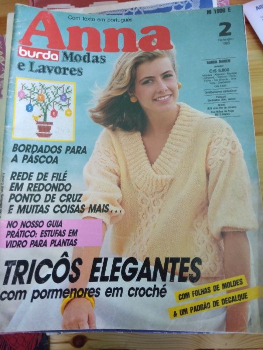 Revistas 1000 Mailles, Anna, Diversas de crochê - Moda, Roupa, Tricô