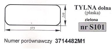 szyba do Massey Ferguson 5425, Landini L160, Valmet 8850-  S 101