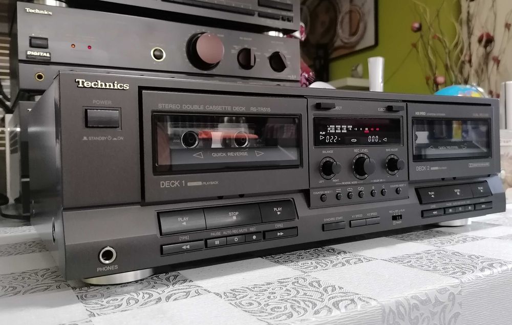 Deck Duplo de Cassetes Technics RS-TR515 Dual Record HX PRO