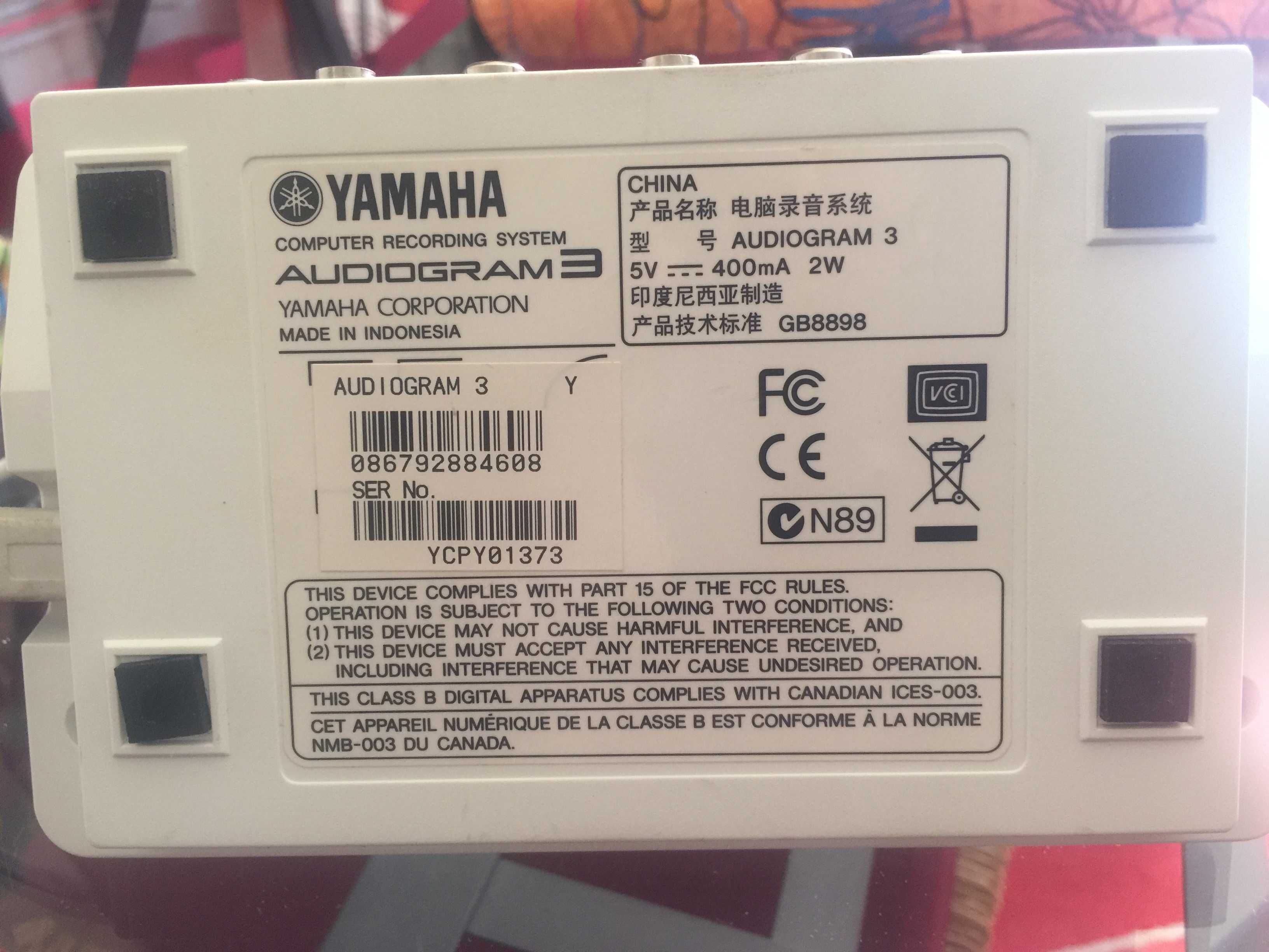 Placa Audio USB Yamaha Audiogram 3