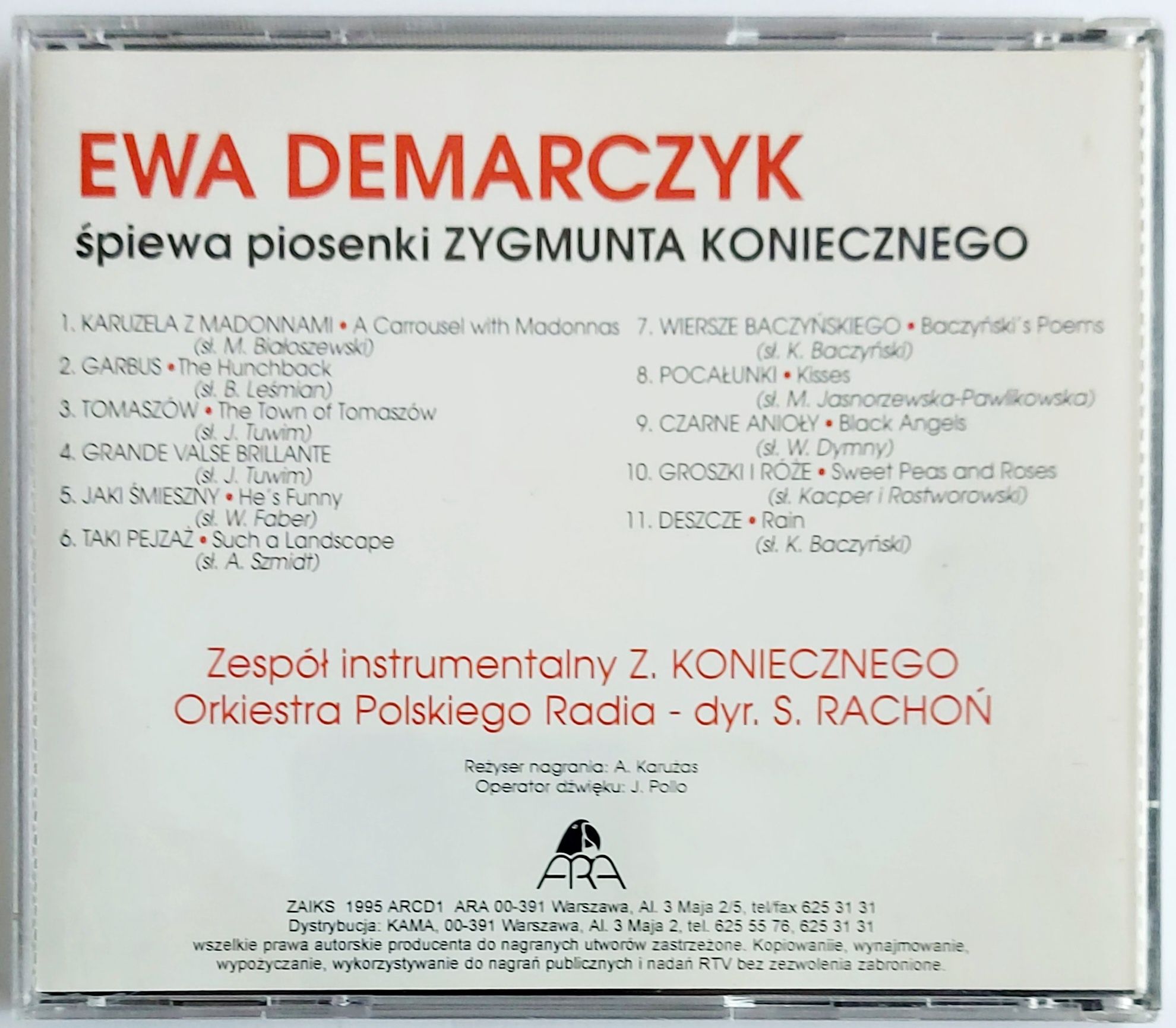 Ewa Demarczyk Śpiewa Piosenki Zygmunta Koniecznego 1995r