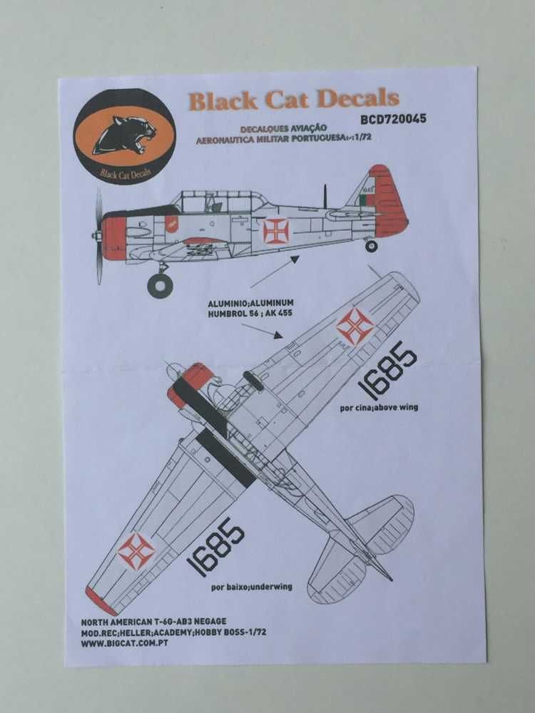 Modelismo Decalque para T-6G | AB3 Negage Angola | escala 1/72