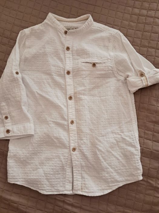 Camisa branca manga curta ZARA 8 anos