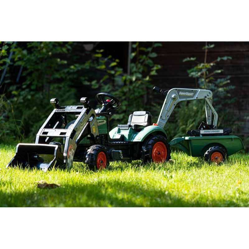 SUper zielony traktor na pedały dla dzieci tur koparka jak rowerek