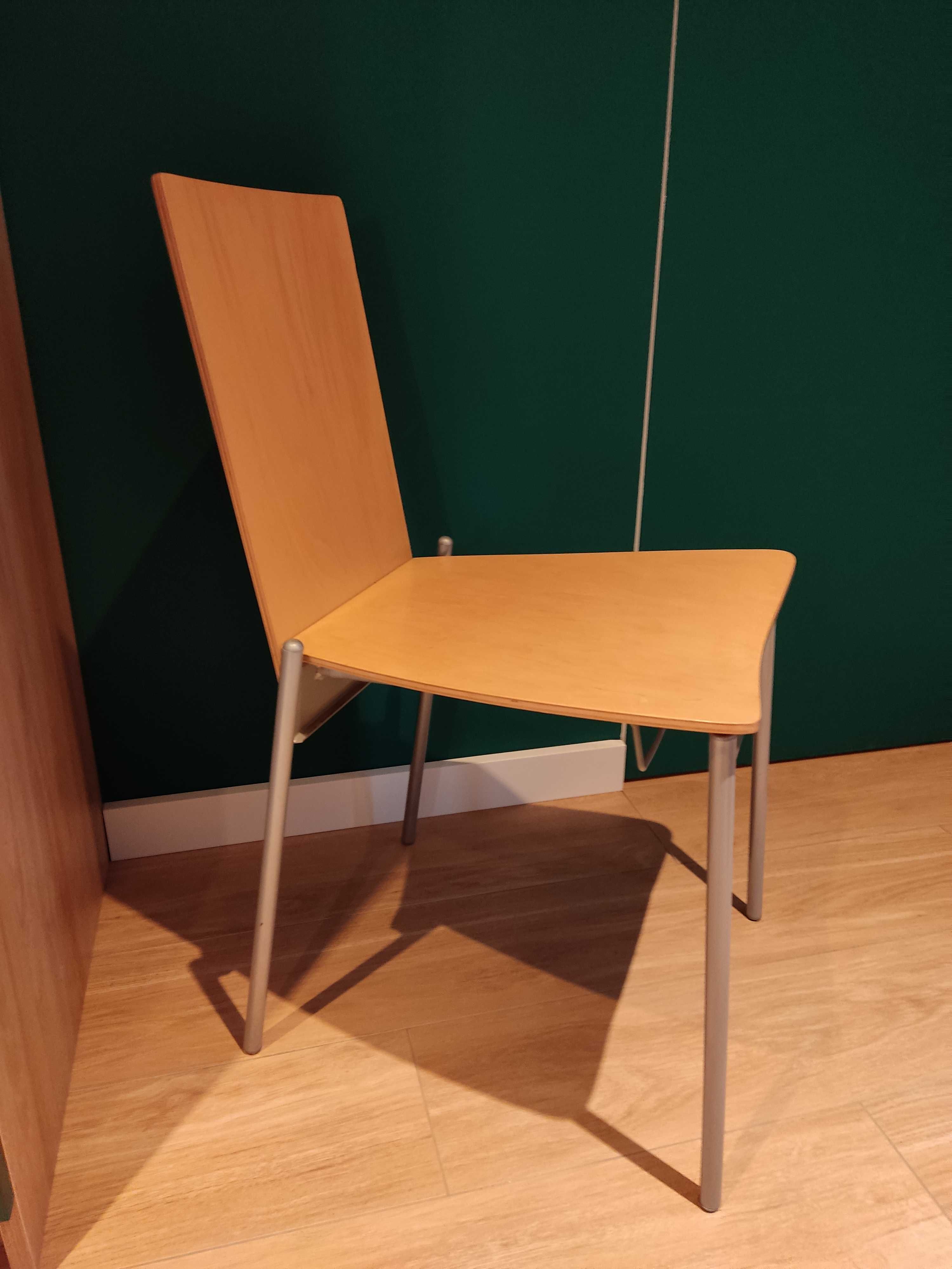 Krzesło drewniane na metalowych nogach IKEA ASSAR