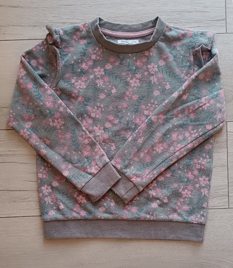 Bluza Sinsay 134 cm kwiaty falbanki