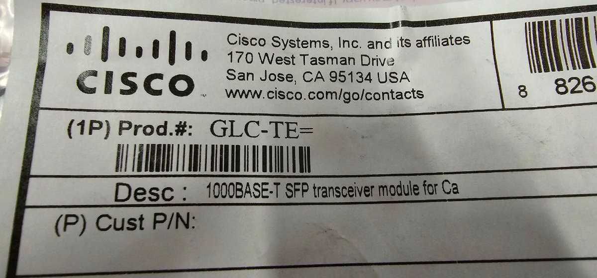 Moduł / wkładki SFP LAN - Cisco GLC-TE - nówki