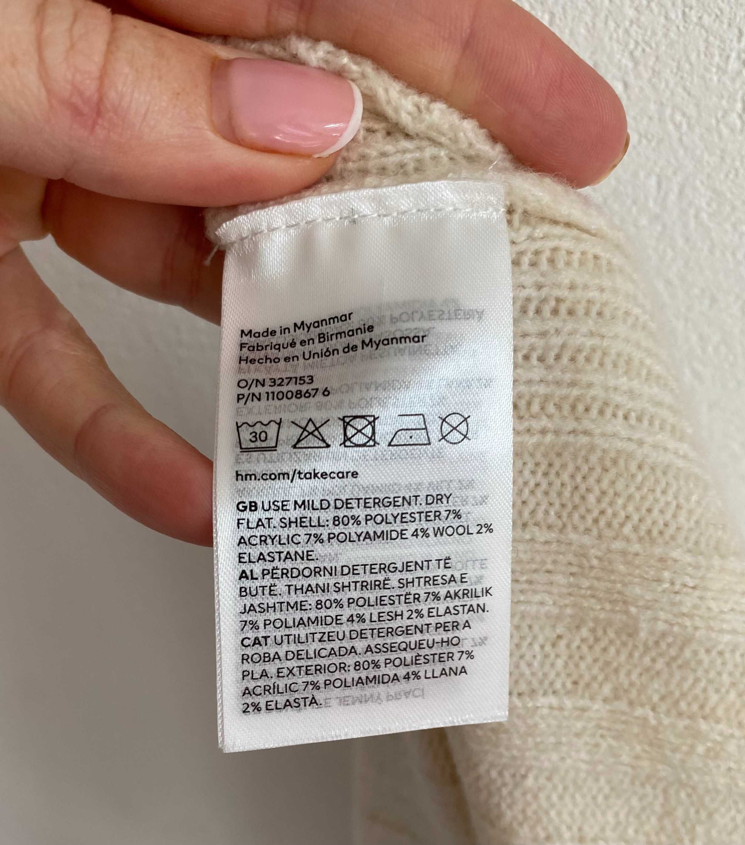 Теплое новое вязаное платье свитер с шерстью новая коллекция h&m