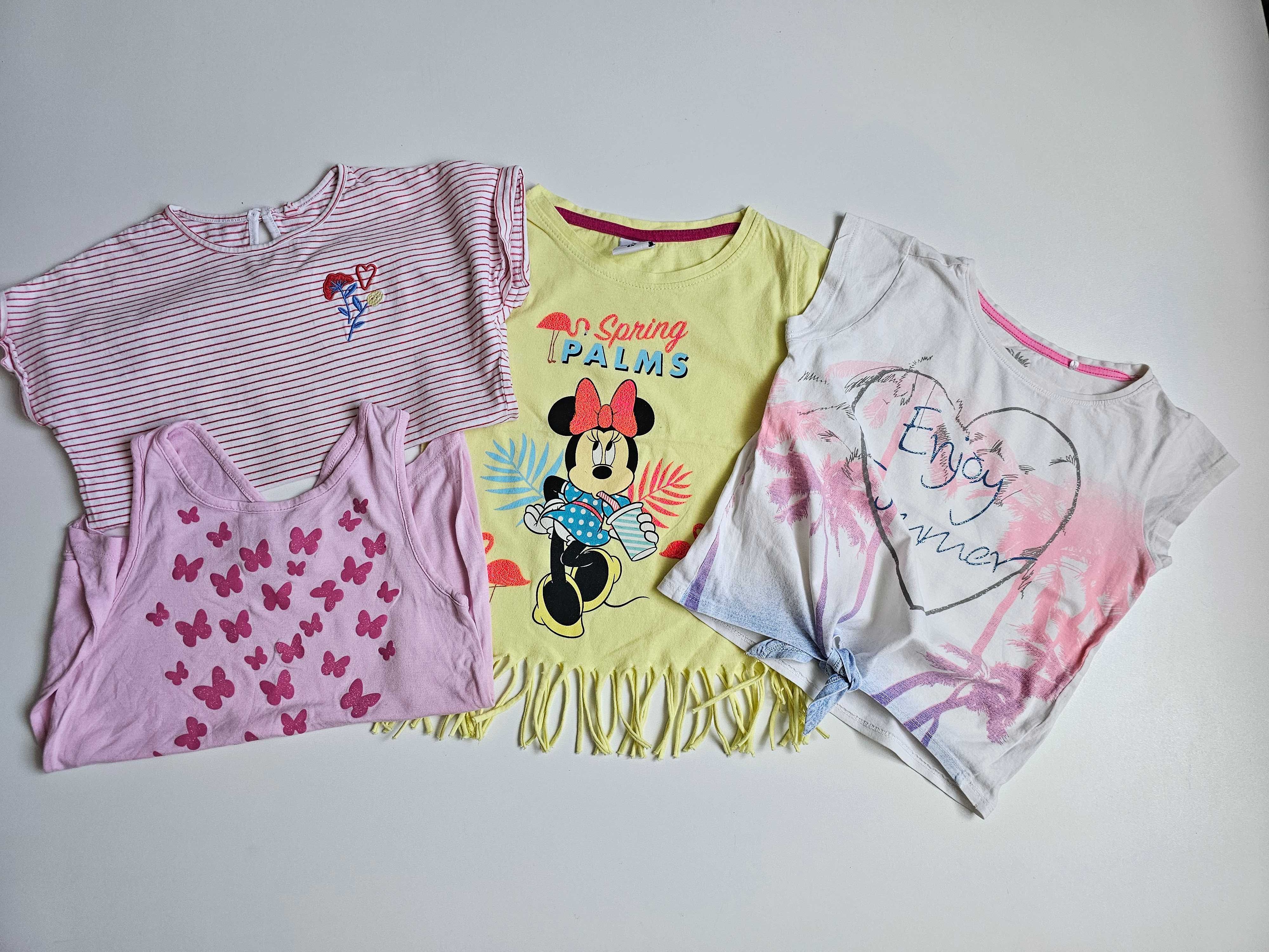 Promocja! 4 tshitrty brokatowe motyle, Minnie, palmy i kwiatki roz.116
